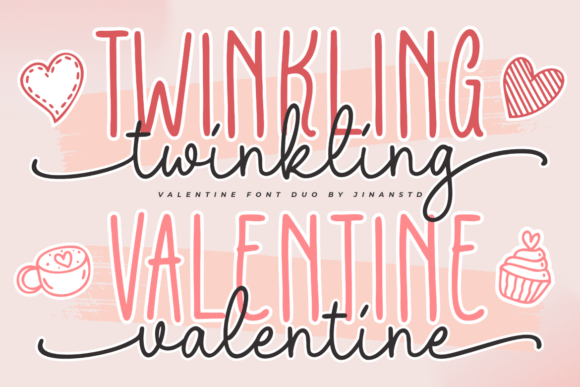 Twinkling Valentine Duo: A Romantic Script Font for Web Design